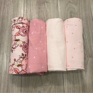 Gerber - Set of 4 Flannel Receiving Baby Blankets